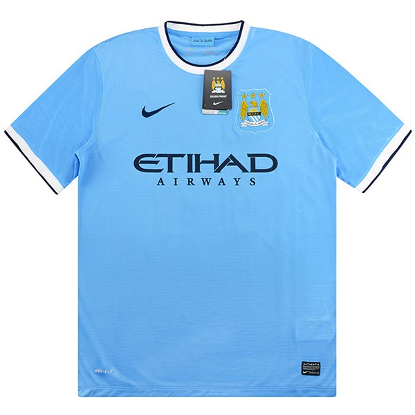 Camiseta Manchester City 1ª Retro 2013 2014 Azul
